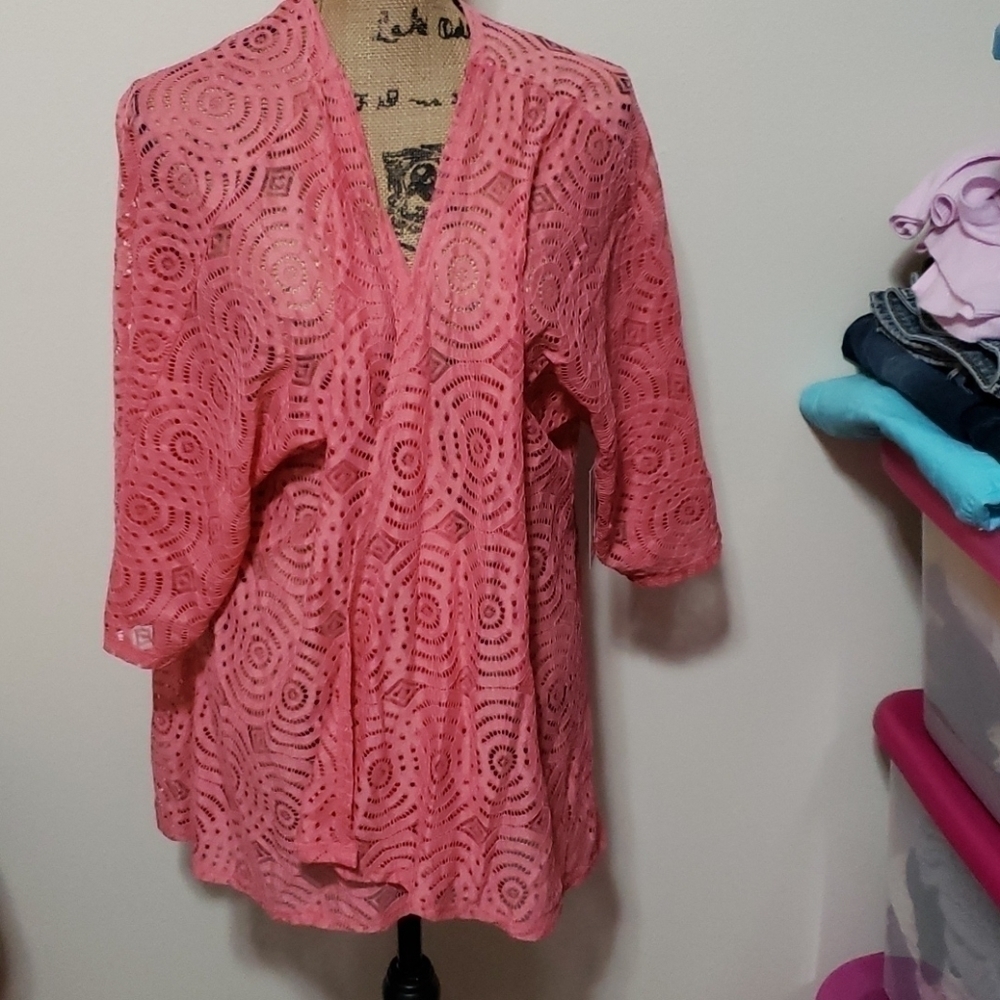 Nwt Rose pink lace lularoe medium lindsay